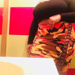 Camo tie skirt